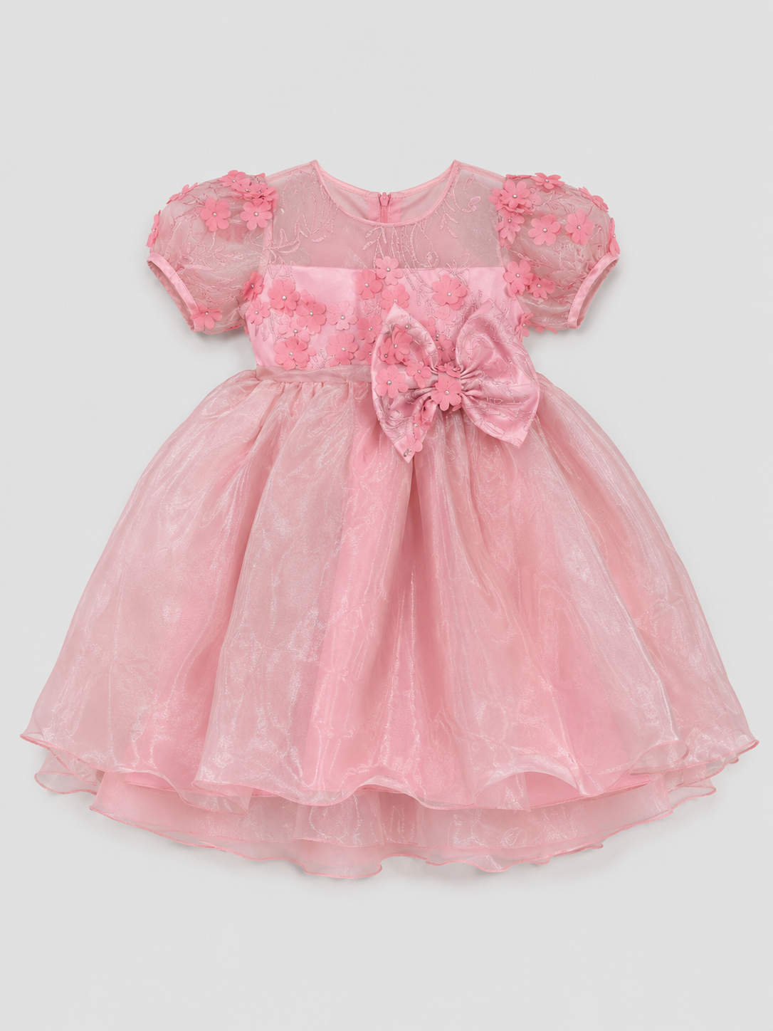 Peach 3D Oragnaza Frock